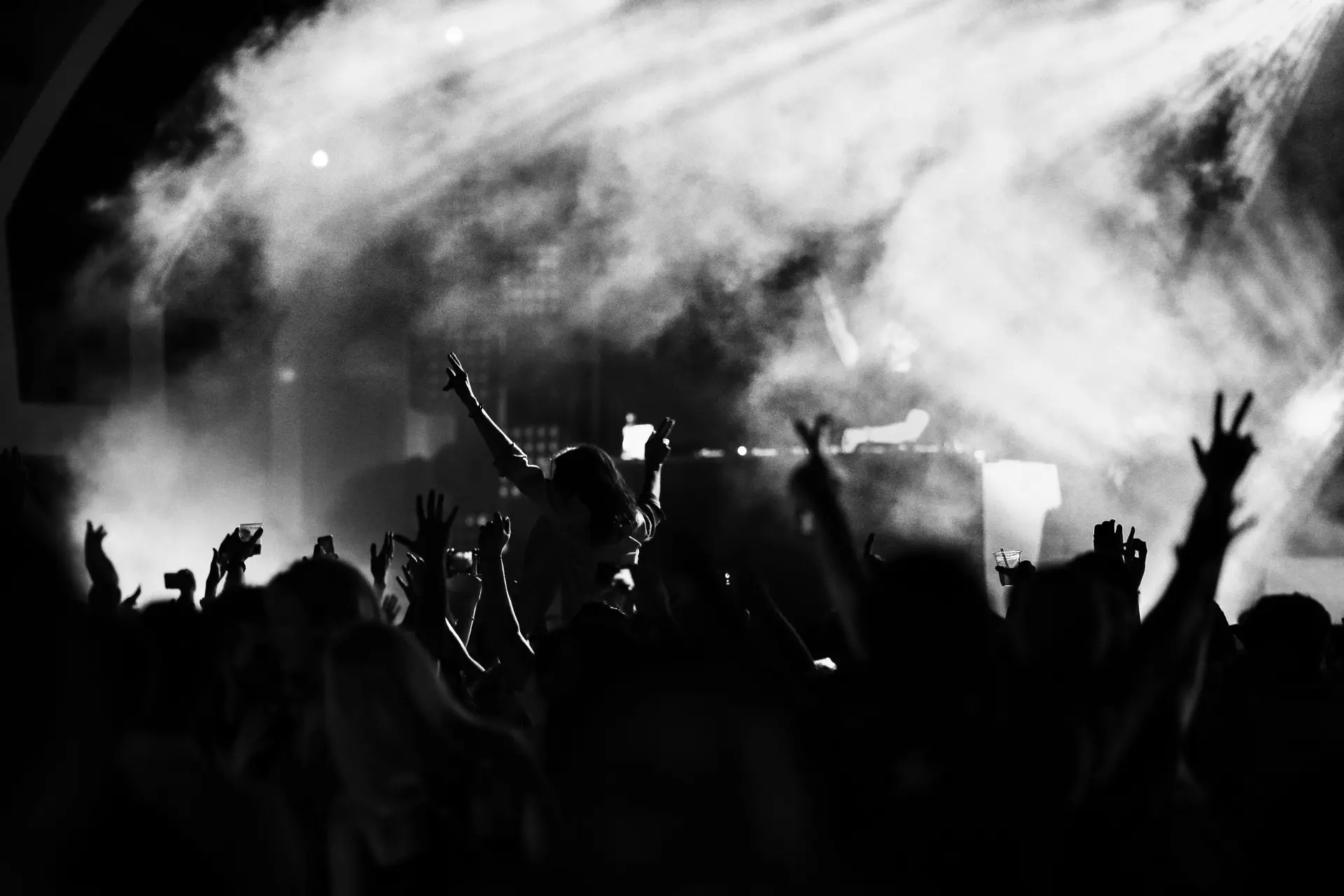 Tumble listeners at an underground show